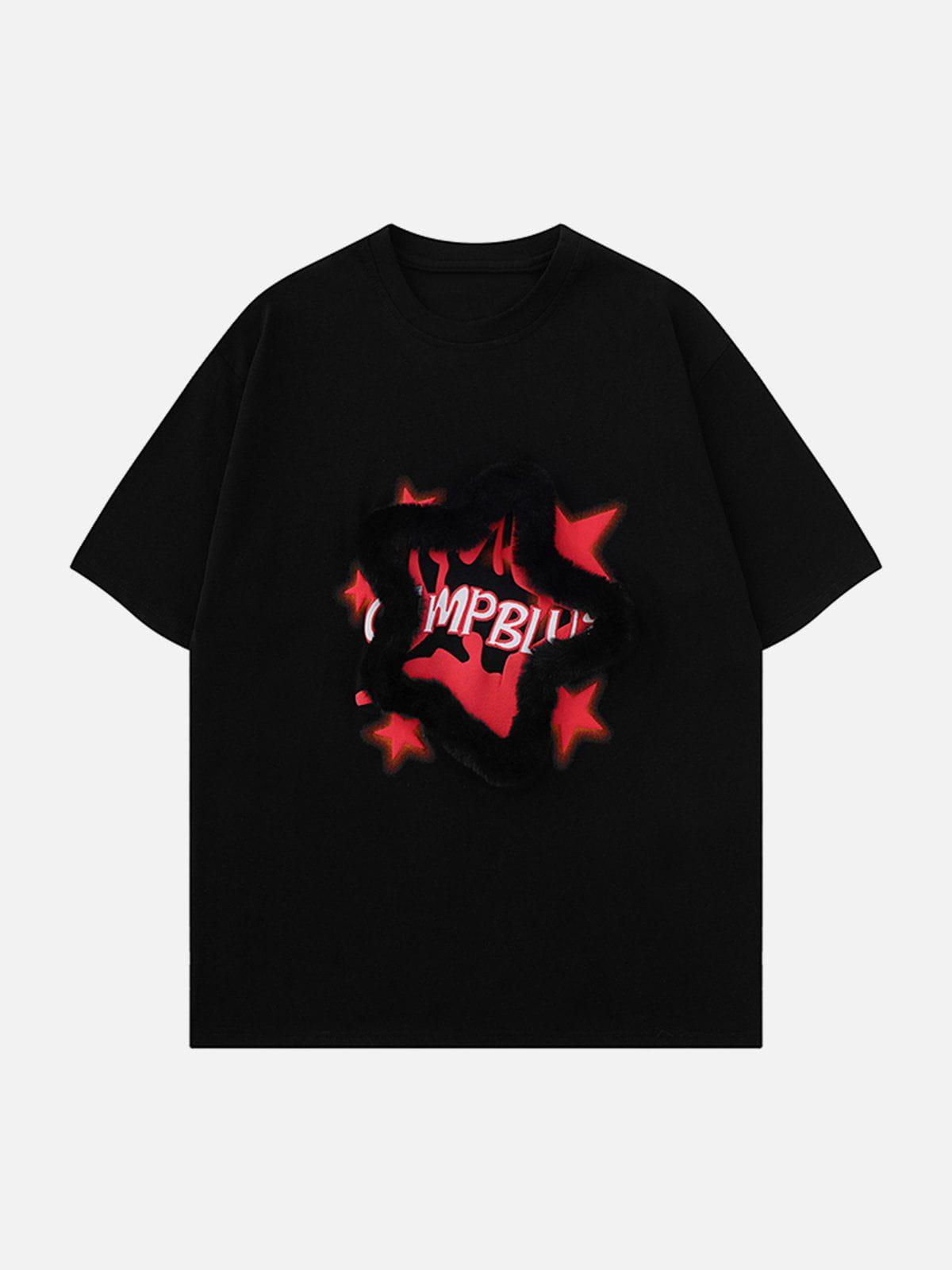 Sneakerland™ - 3D Star Lettered Print Tee - tntwear1