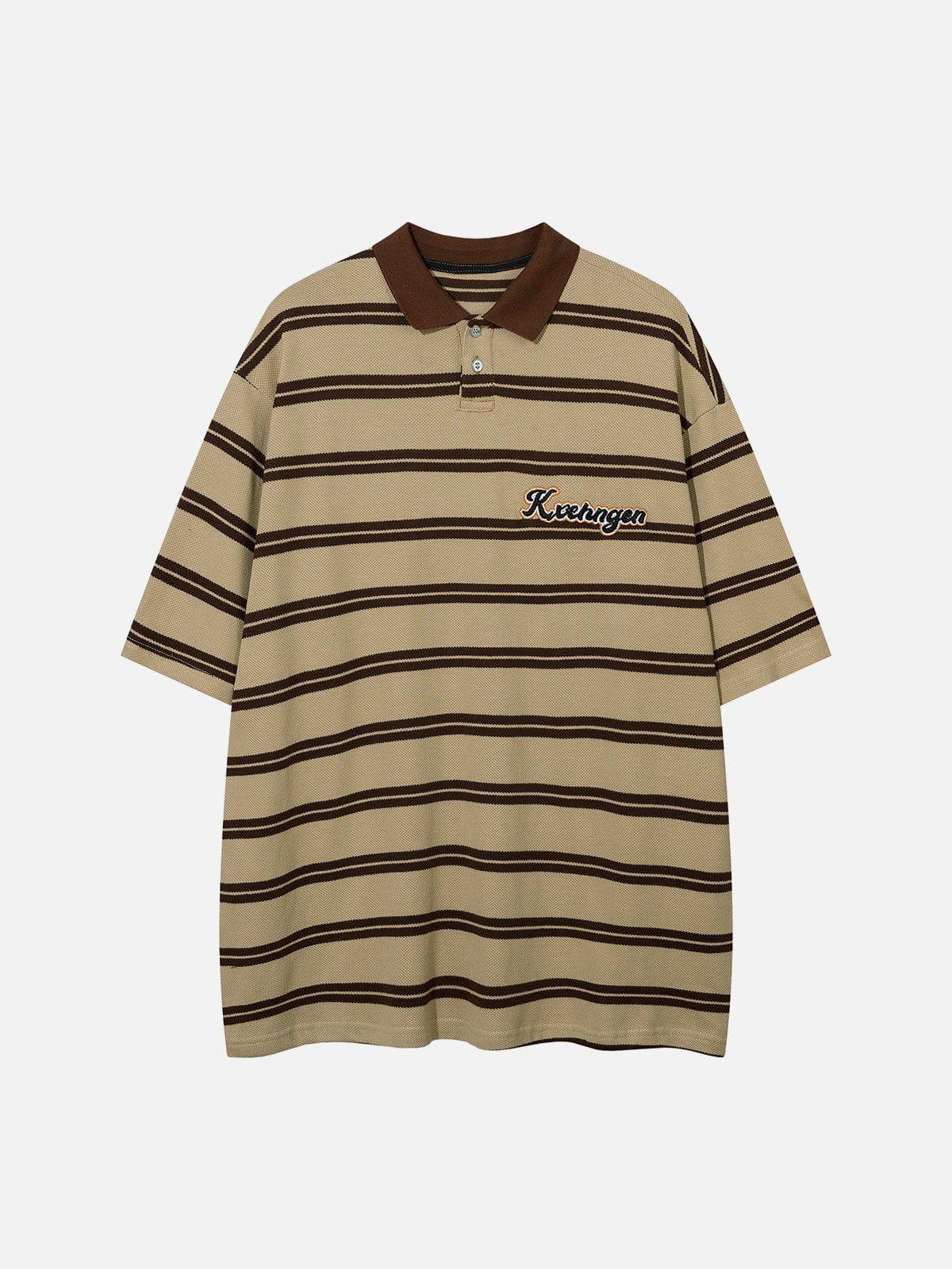 Sneakerland™ - 5D Skin Embroidery Stripes Polo Tee - tntwear1