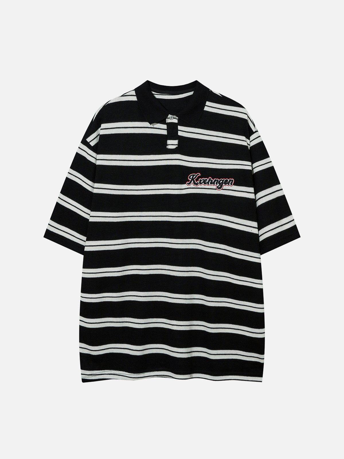 Sneakerland™ - 5D Skin Embroidery Stripes Polo Tee - tntwear1