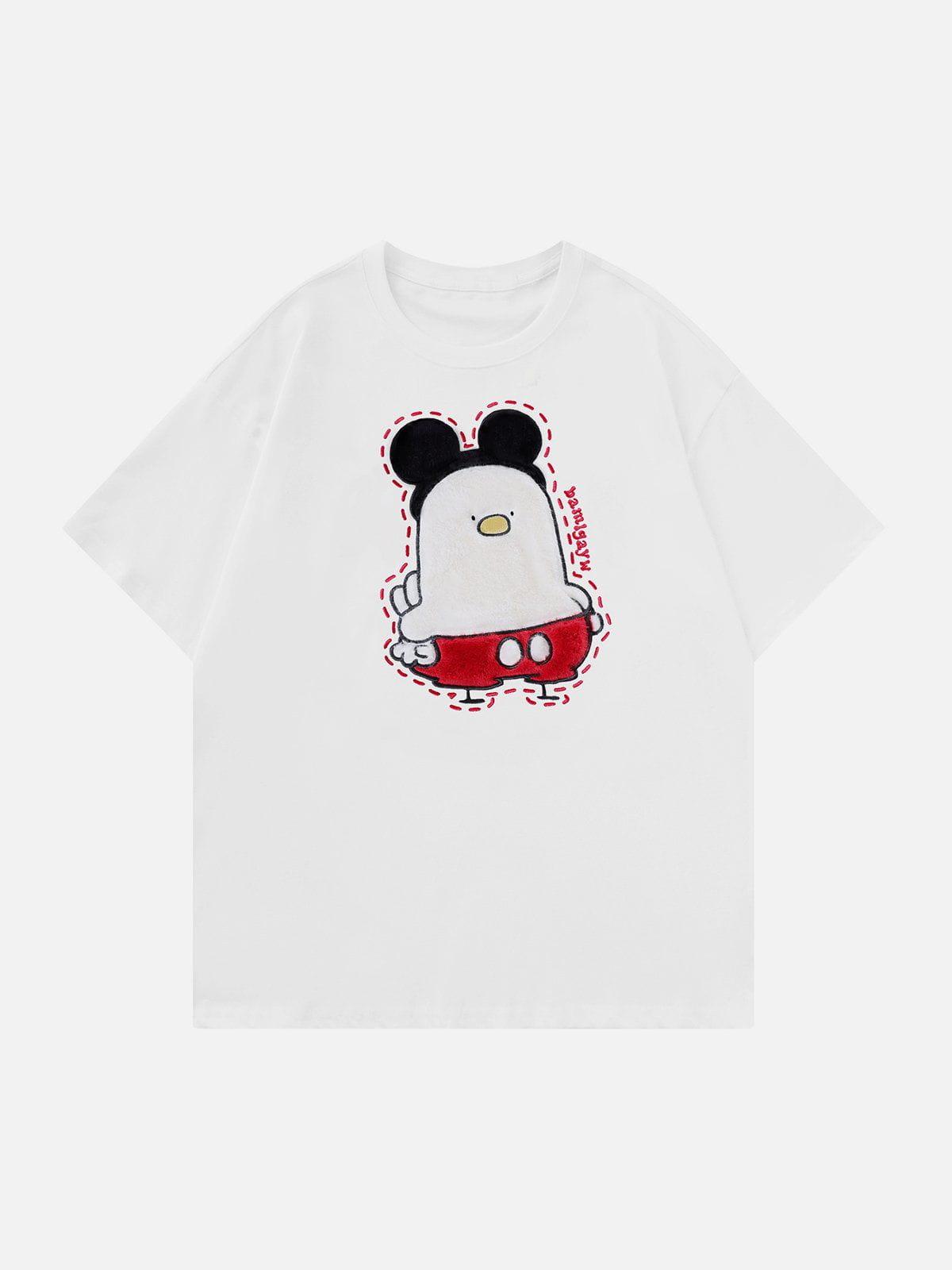 Sneakerland™ - Animated Chick Embroidery Tee - tntwear1