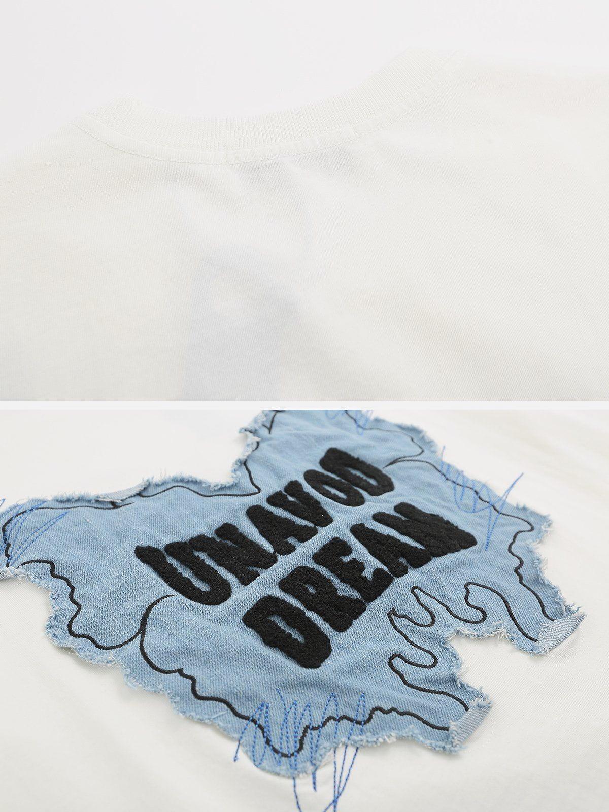 Sneakerland™ - Applique Embroidery Butterfly Tee - tntwear1