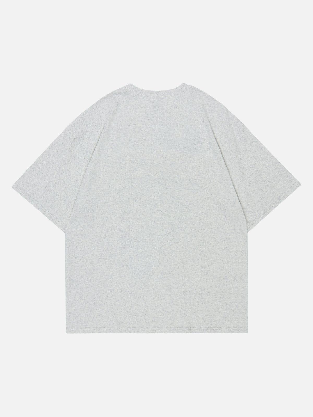 Sneakerland™ - Applique Embroidery Pigment Printing Tee - tntwear1