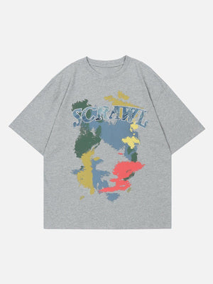 Sneakerland™ - Applique Embroidery Pigment Printing Tee - tntwear1