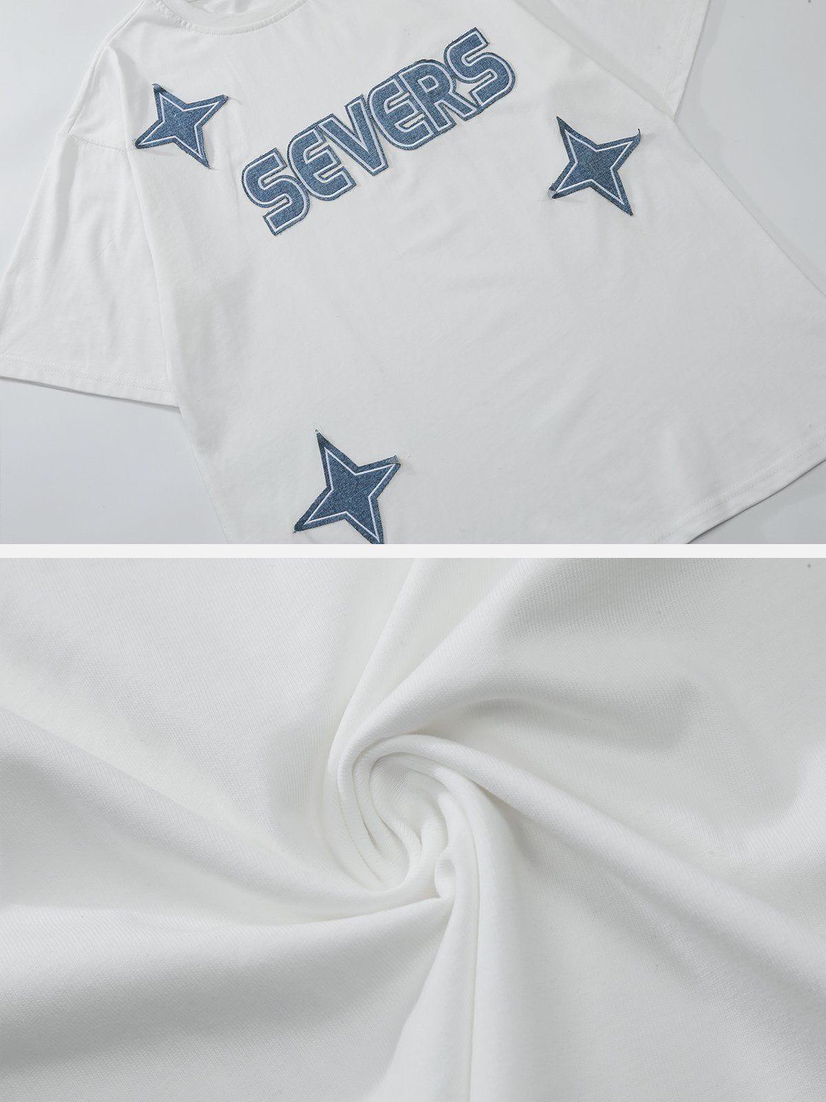 Sneakerland™ - Applique Embroidery Star Tee - tntwear1