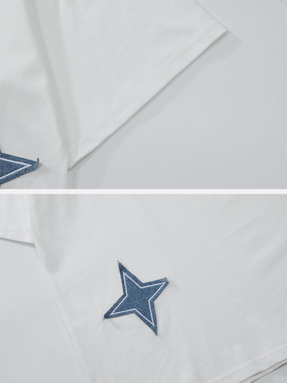 Sneakerland™ - Applique Embroidery Star Tee - tntwear1