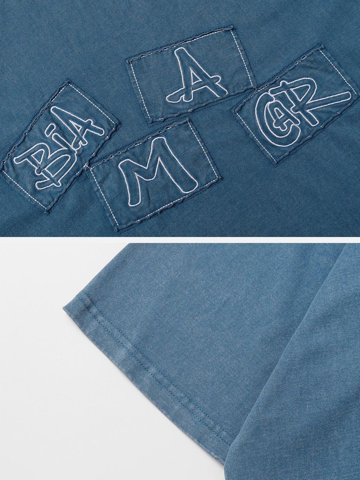 Sneakerland™ - Applique Embroidery Washed Tee - tntwear1