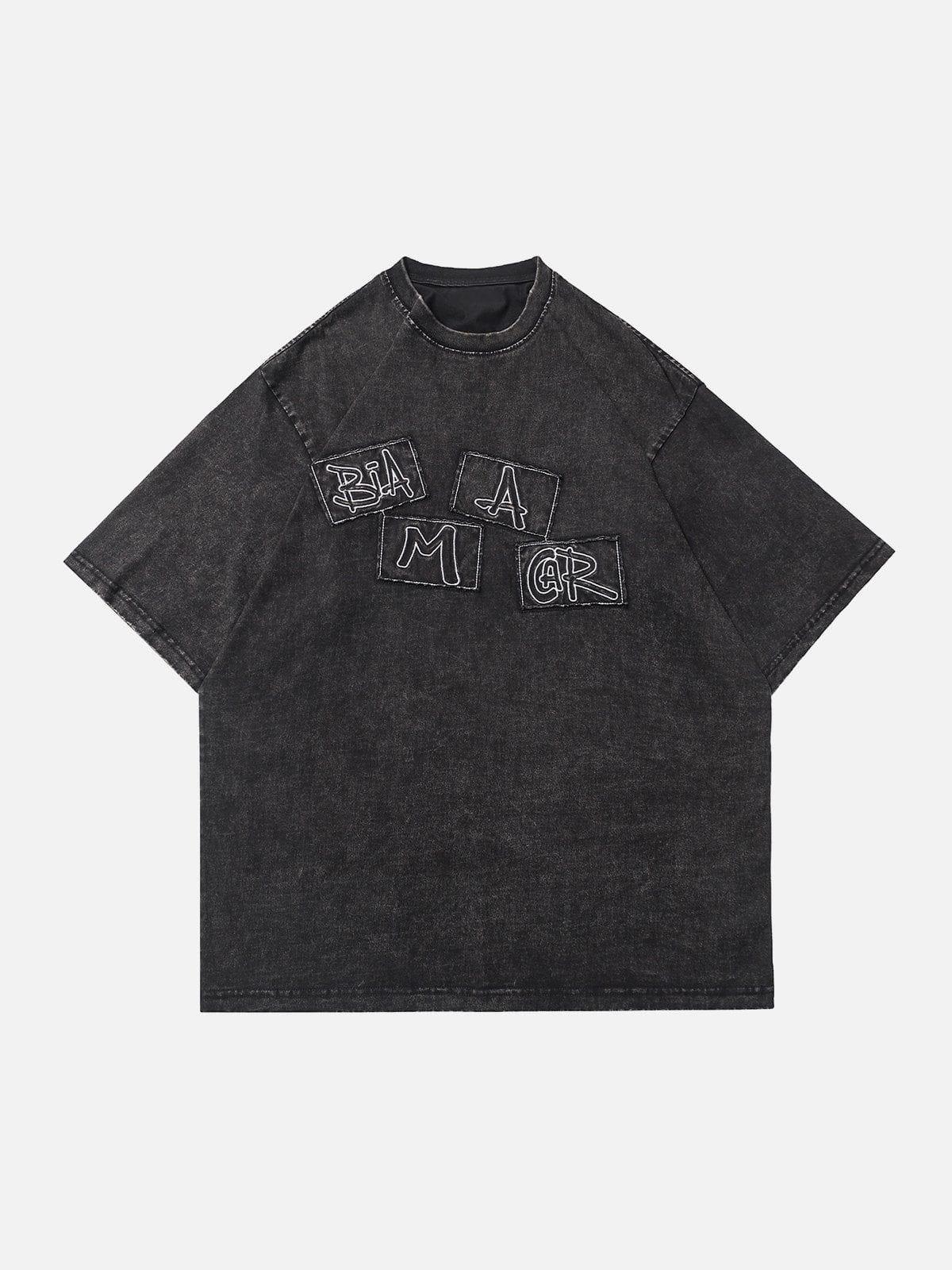 Sneakerland™ - Applique Embroidery Washed Tee - tntwear1