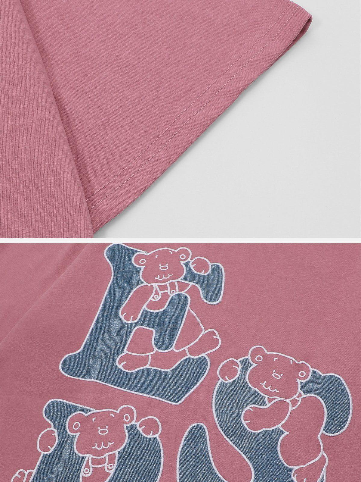 Sneakerland™ - Bear Letter Print Tee - tntwear1