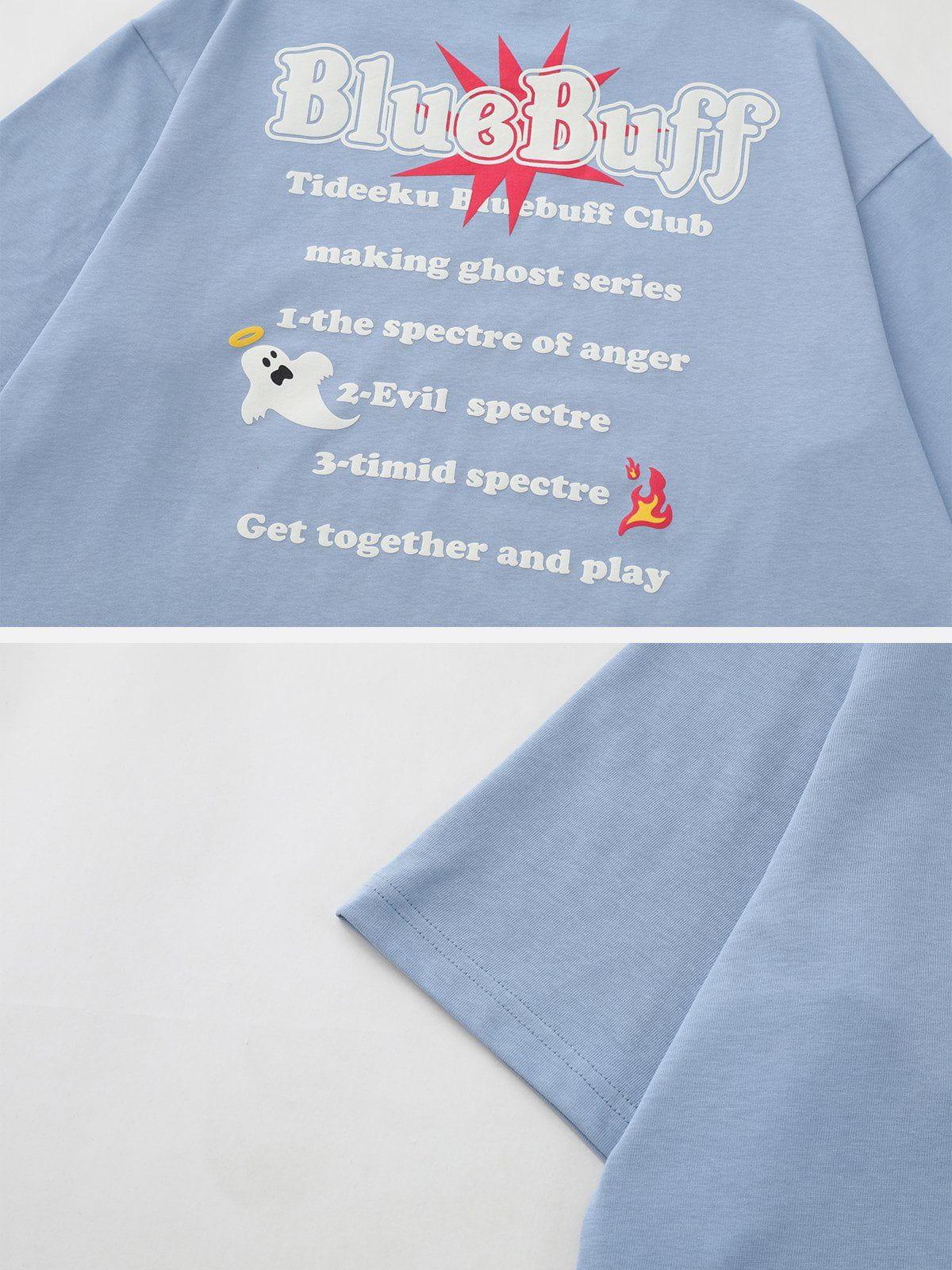 Sneakerland™ - Blue Buff Ghost Print Tee - tntwear1