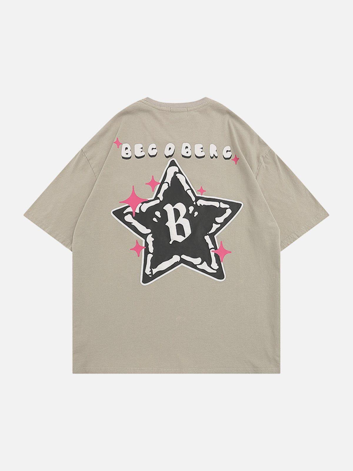 Sneakerland™ - Bone Star Graphic Washed Tee - tntwear1