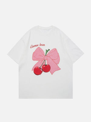 Sneakerland™ - Bow-knot Cherry Print Tee - tntwear1