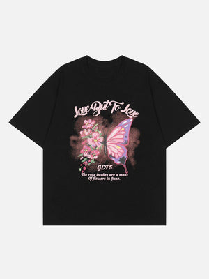 Sneakerland™ - Butterflies Flowers Print Tee - tntwear1