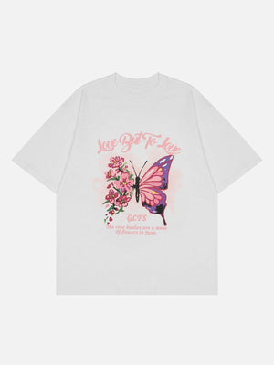 Sneakerland™ - Butterflies Flowers Print Tee - tntwear1