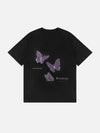 Sneakerland™ - Butterfly Applique Embroidery Suede Tee - tntwear1