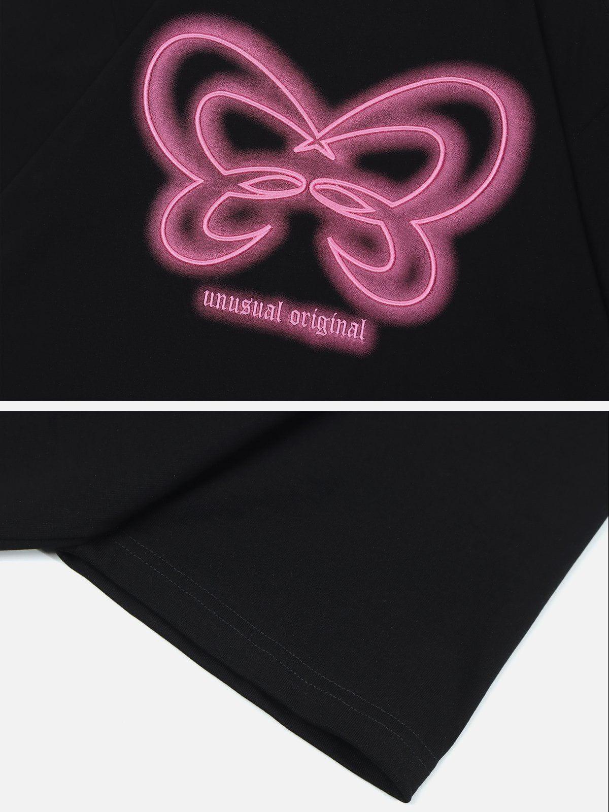 Sneakerland™ - Butterfly Embroidery Tee - tntwear1