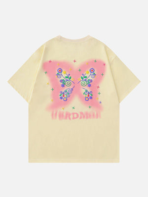 Sneakerland™ - Butterfly Foaming Print Tee - tntwear1