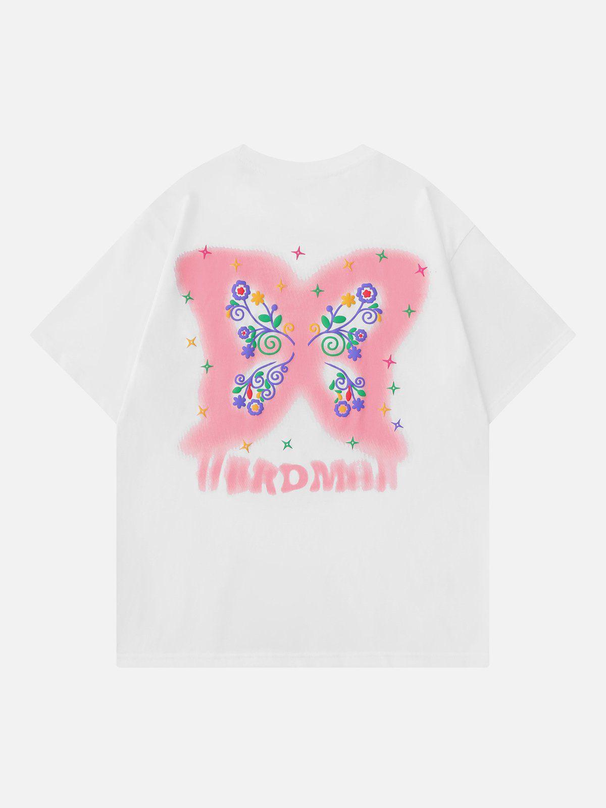 Sneakerland™ - Butterfly Foaming Print Tee - tntwear1