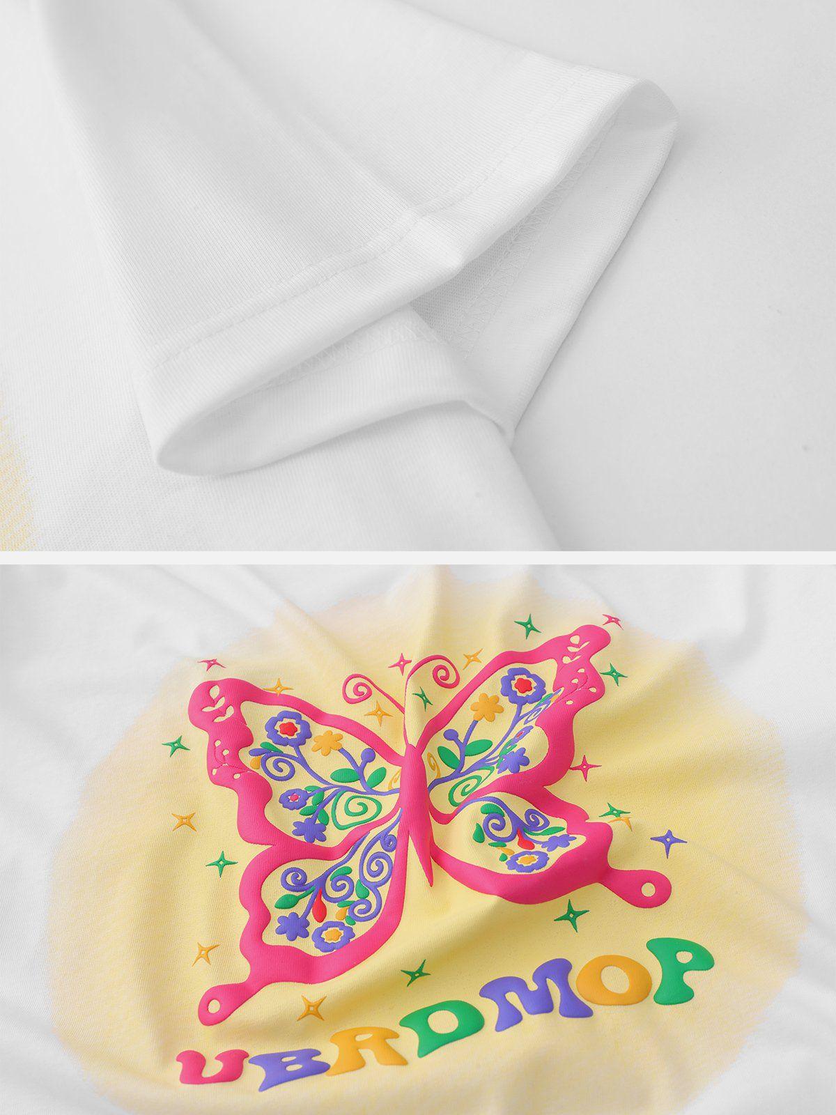 Sneakerland™ - Butterfly Foaming Print Tee - tntwear1