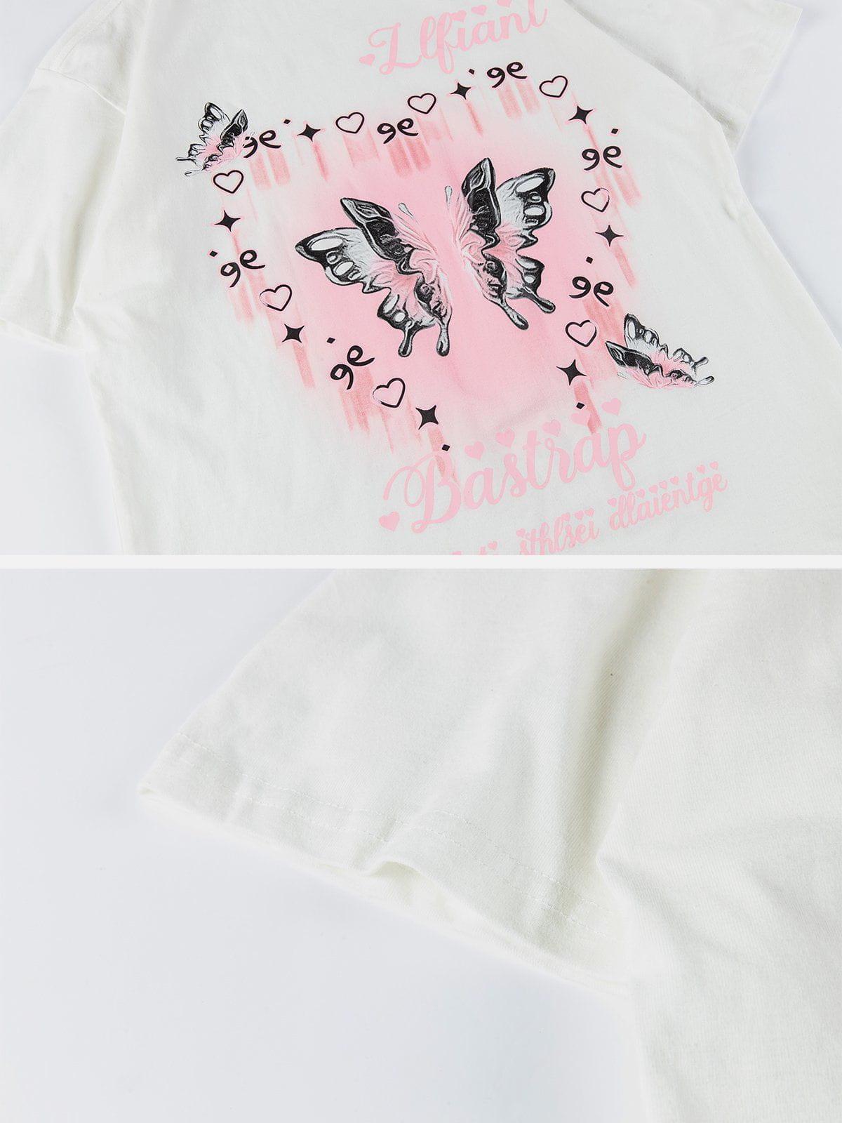 Sneakerland™ - Butterfly Gradient Print Tee - tntwear1