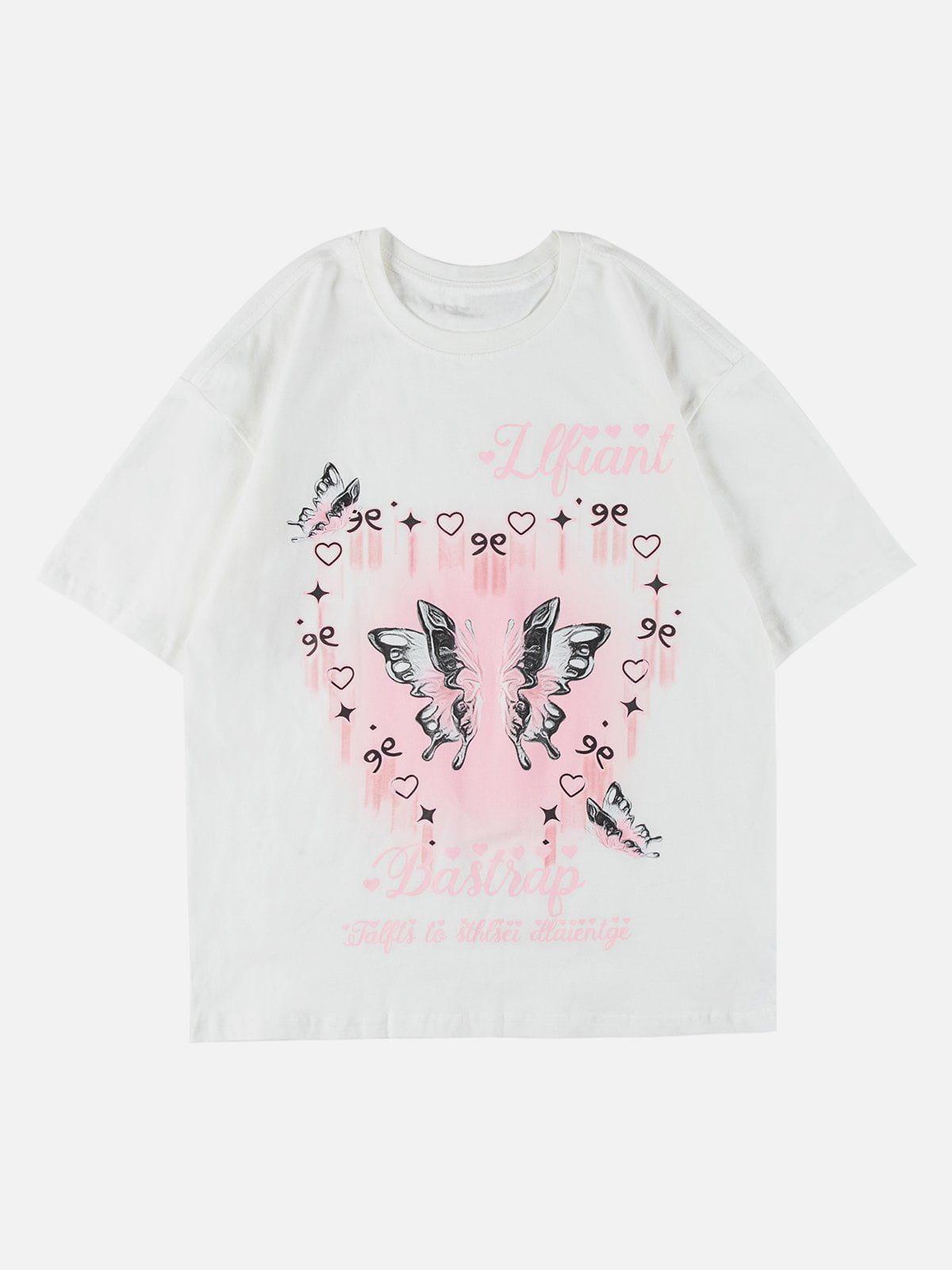 Sneakerland™ - Butterfly Gradient Print Tee - tntwear1