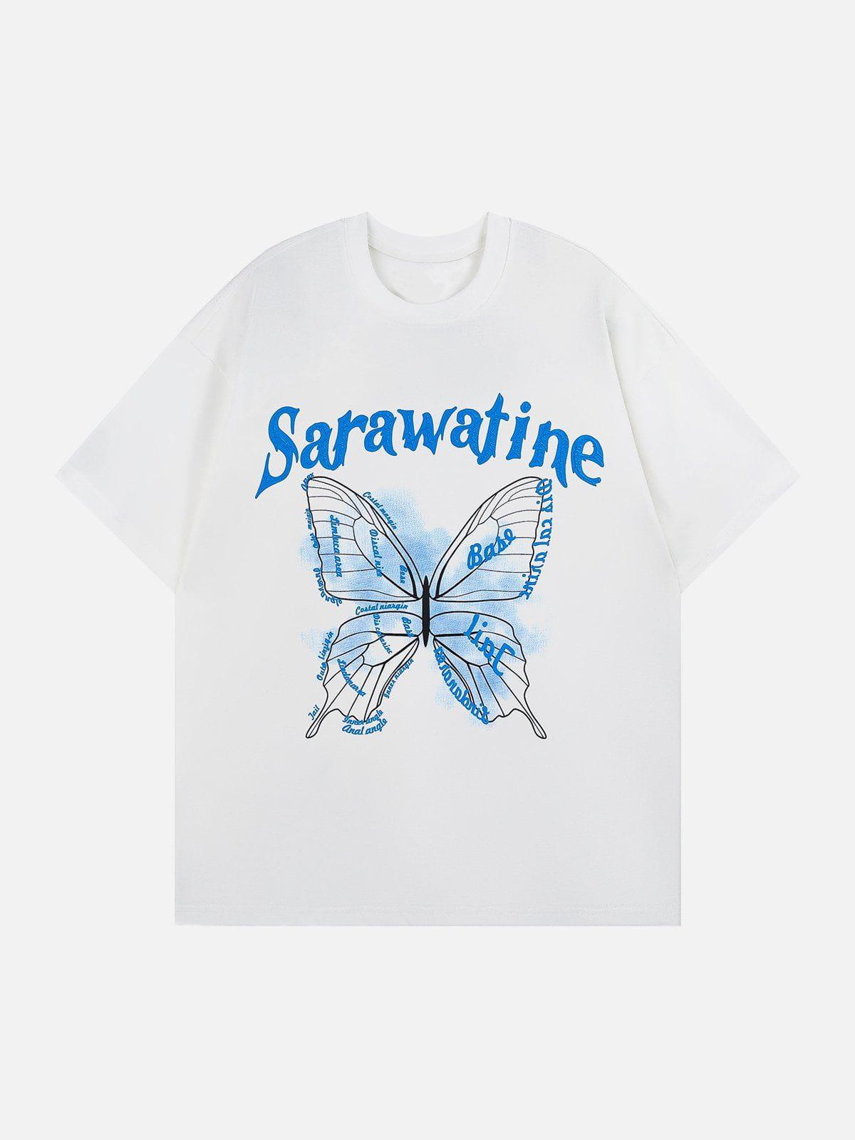 Sneakerland™ - Butterfly Graphic Cotton Tee - tntwear1