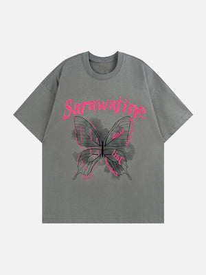 Sneakerland™ - Butterfly Graphic Cotton Tee - tntwear1