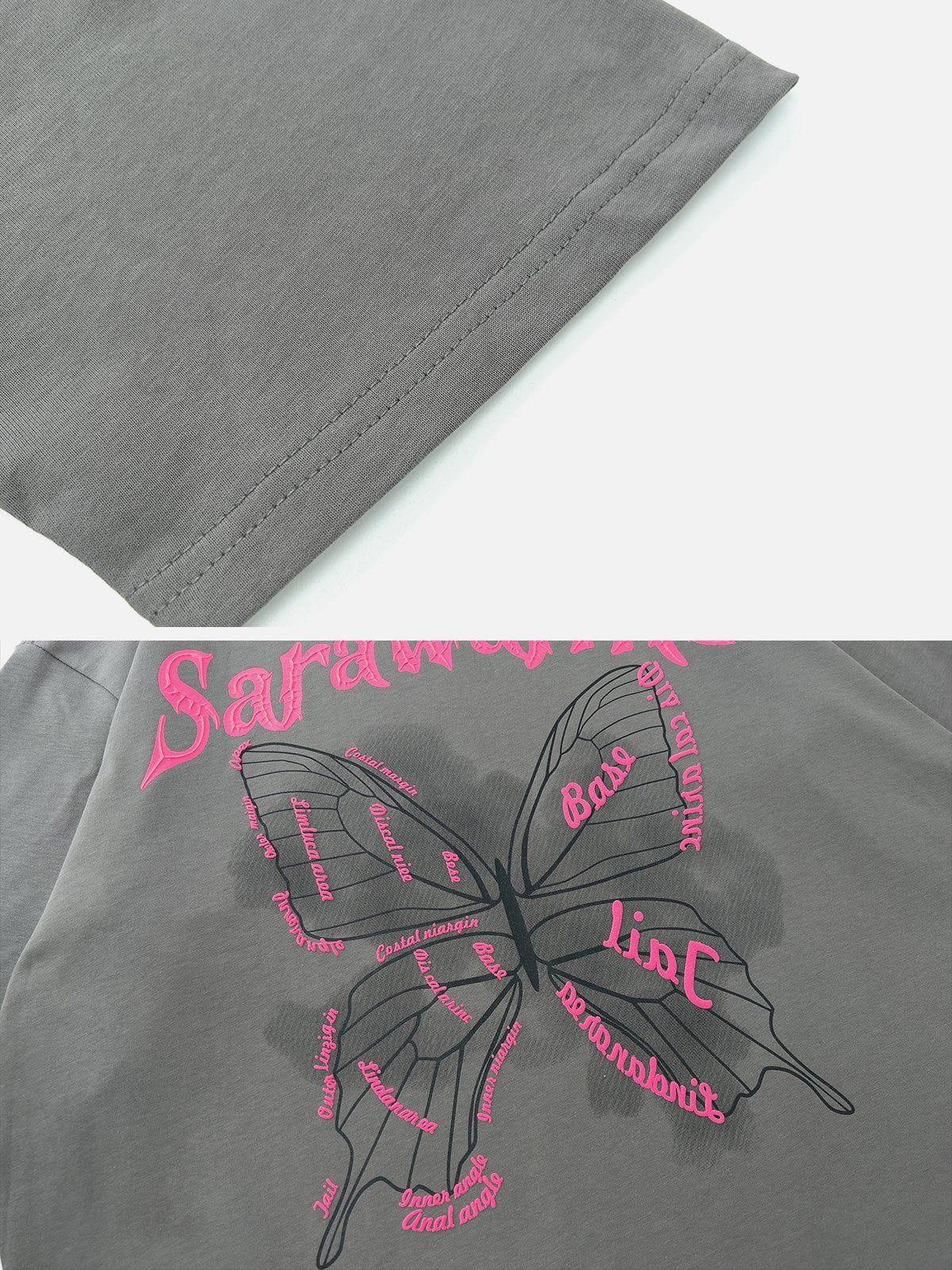 Sneakerland™ - Butterfly Graphic Cotton Tee - tntwear1