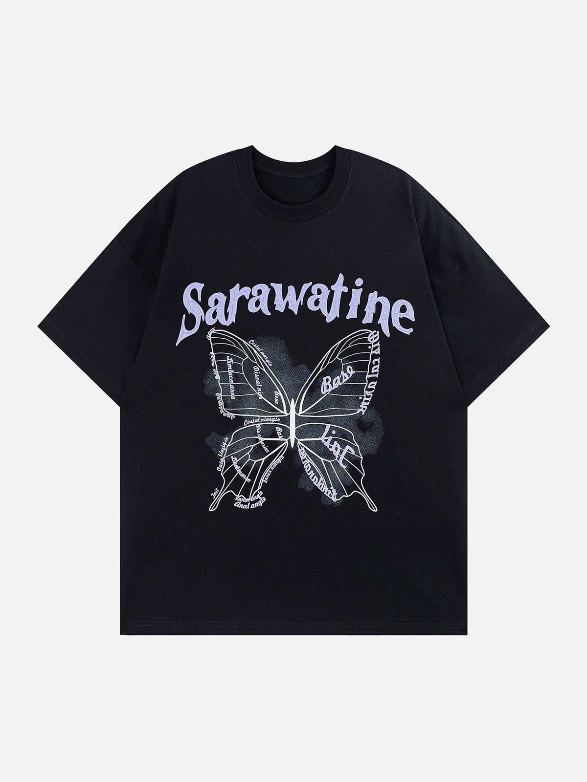 Sneakerland™ - Butterfly Graphic Cotton Tee - tntwear1