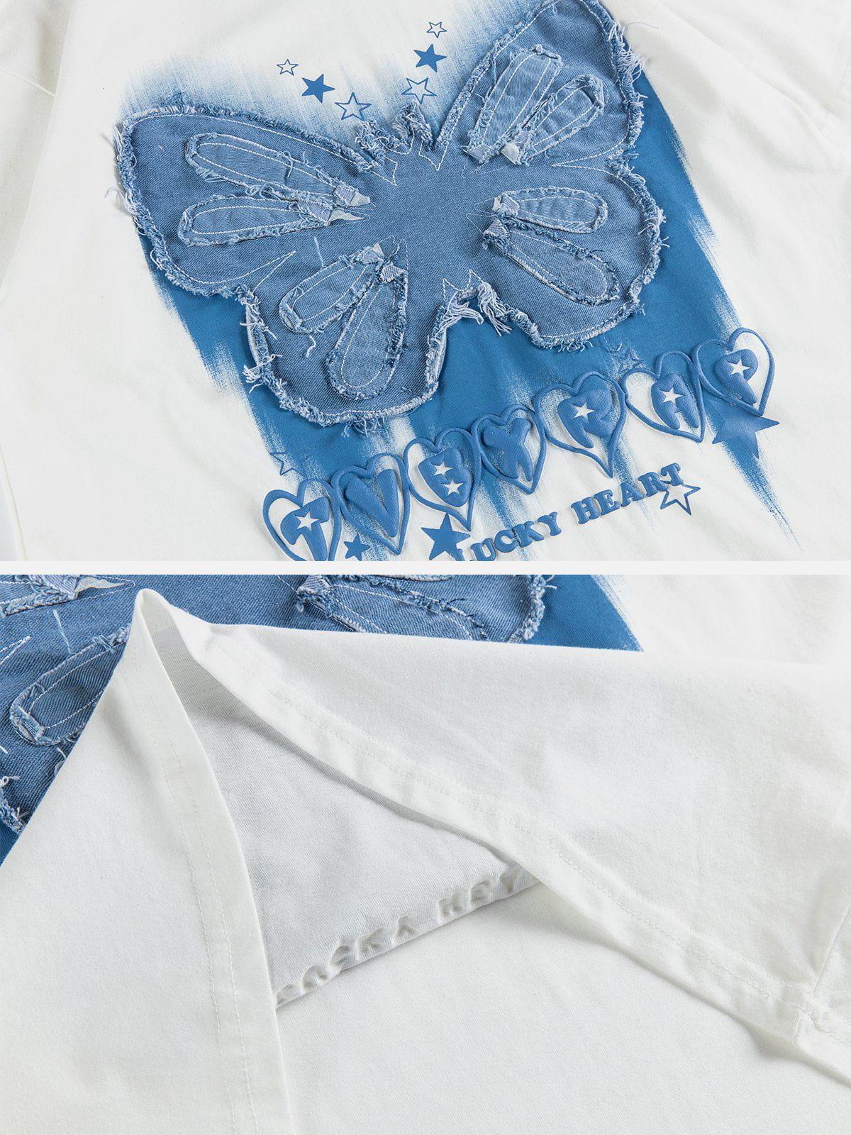 Sneakerland™ - Butterfly Patch Print Tee - tntwear1