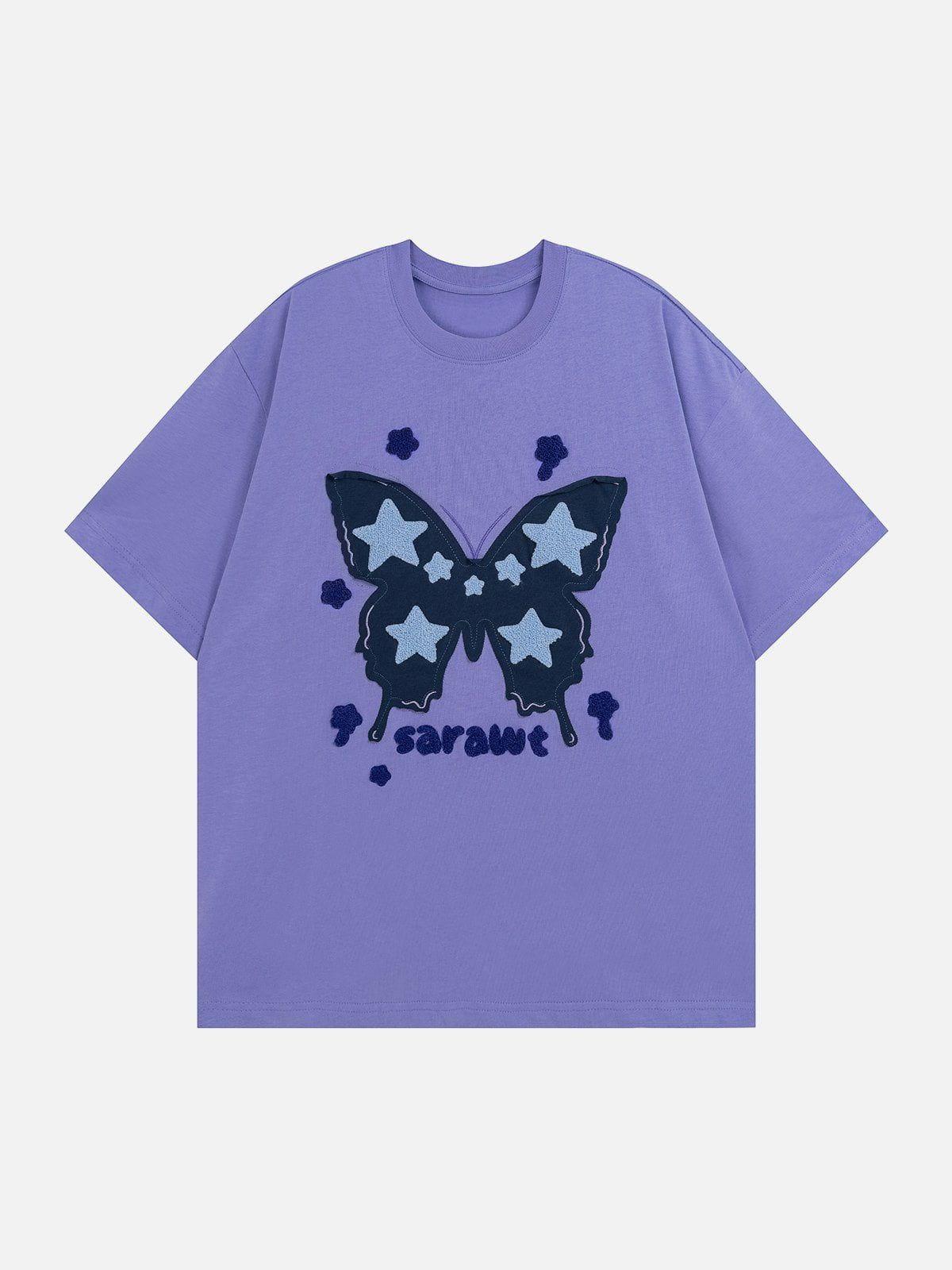 Sneakerland™ - Butterfly Patchwork Tee - tntwear1