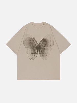 Sneakerland™ - Butterfly Print Lettter Tee - tntwear1