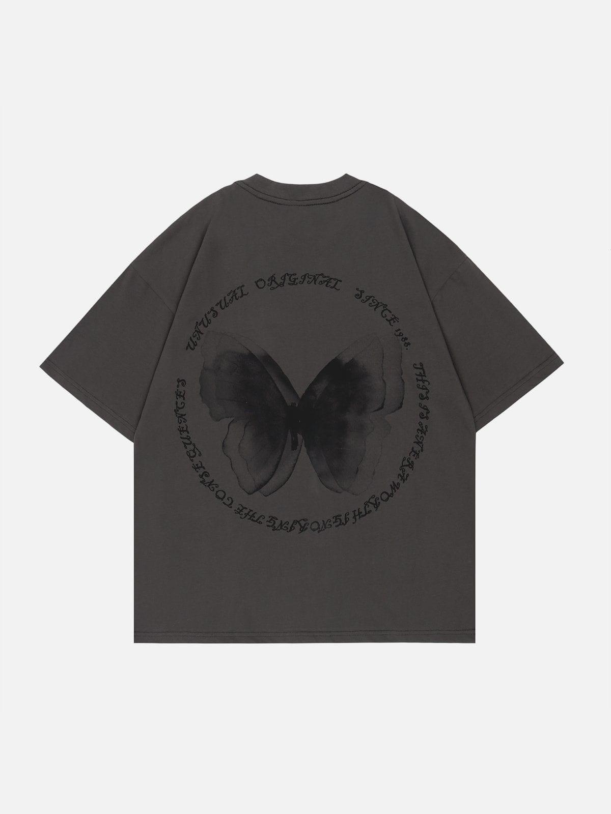 Sneakerland™ - Butterfly Print Lettter Tee - tntwear1