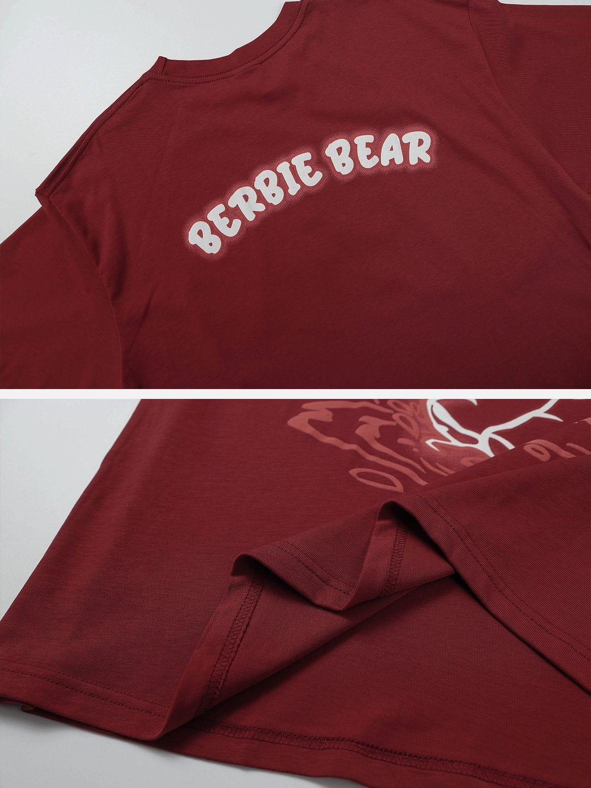 Sneakerland™ - Cartoon Bear Print Tee - tntwear1