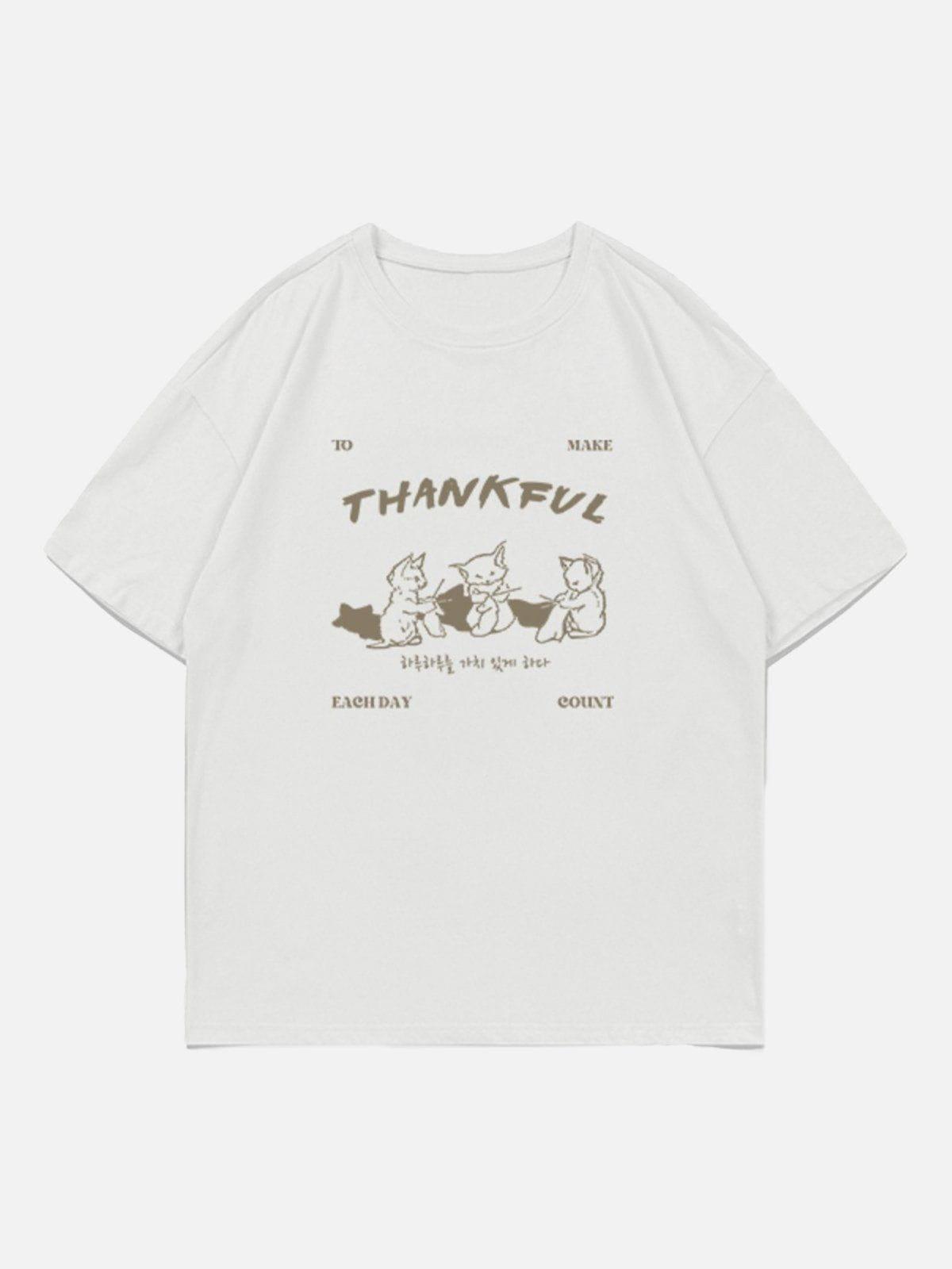 Sneakerland™ - Cartoon Fox Print Tee - tntwear1