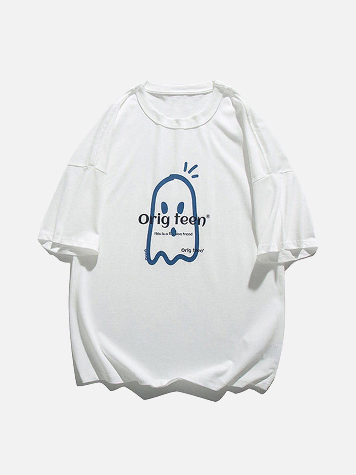 Sneakerland™ - Cartoon Ghost Print Tee - tntwear1