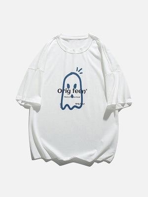 Sneakerland™ - Cartoon Ghost Print Tee - tntwear1