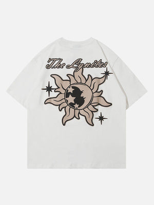 Sneakerland™ - Cartoon Sun Moon Print Tee - tntwear1