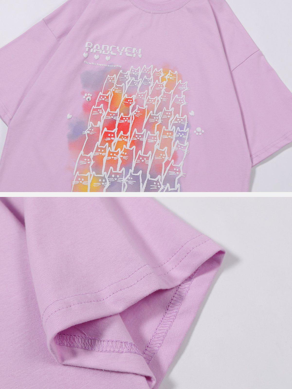 Sneakerland™ - Cat Element Dip-dye Tee - tntwear1