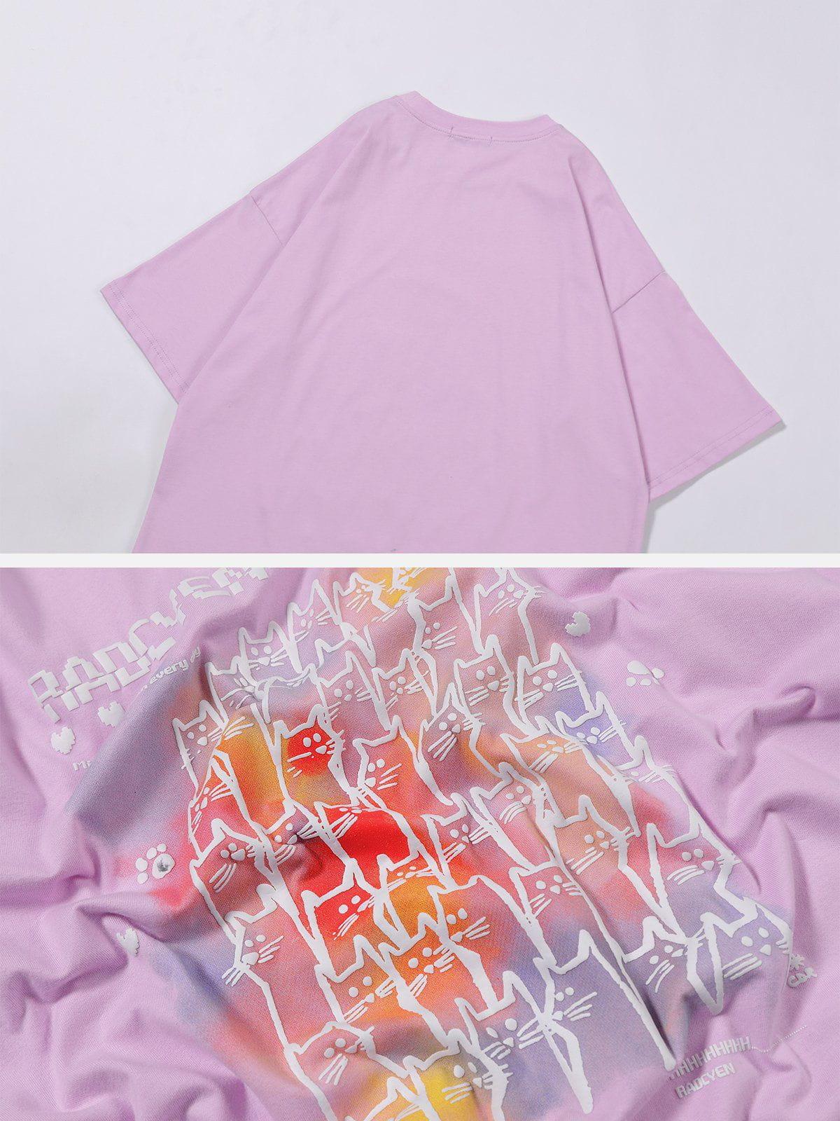 Sneakerland™ - Cat Element Dip-dye Tee - tntwear1