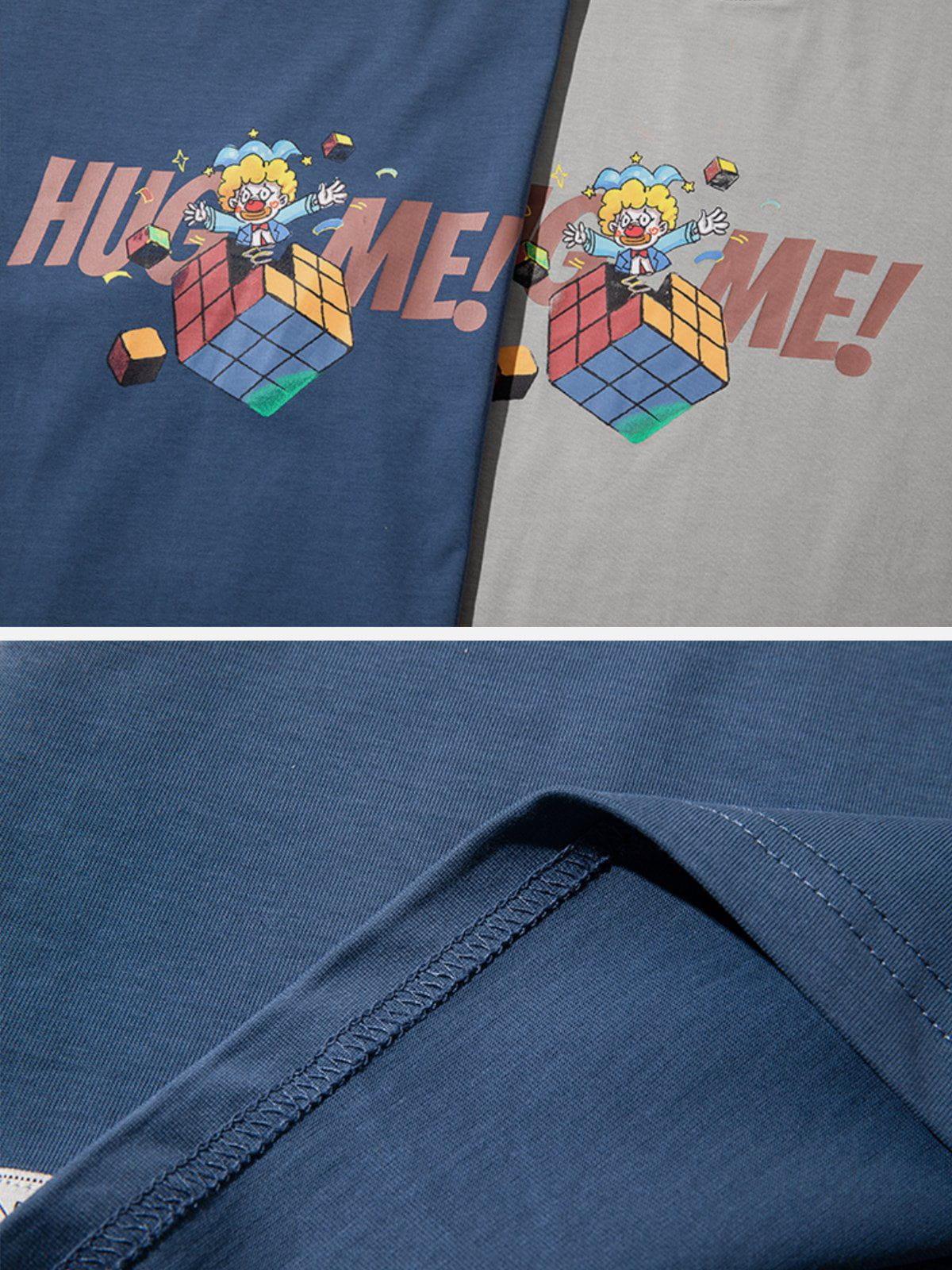 Sneakerland™ - Clown Rubik's Cube Print Tee - tntwear1