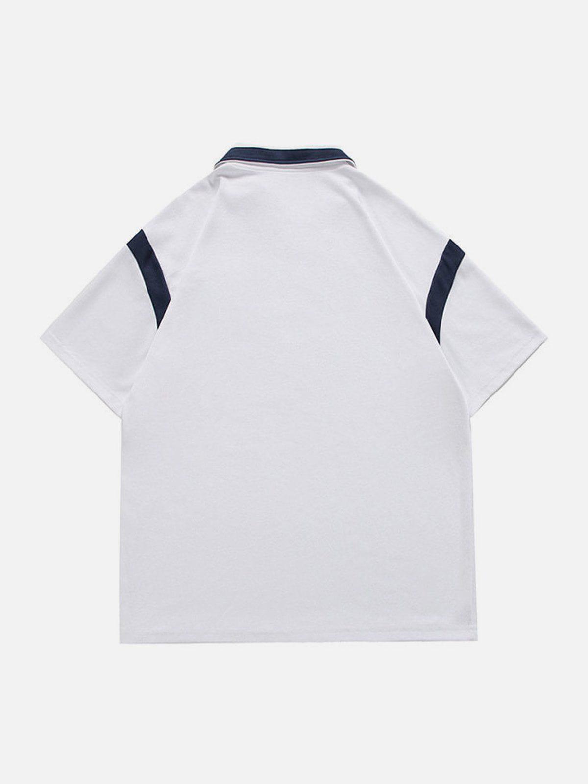 Sneakerland™ - Color Blocking Polo Collar Tee - tntwear1