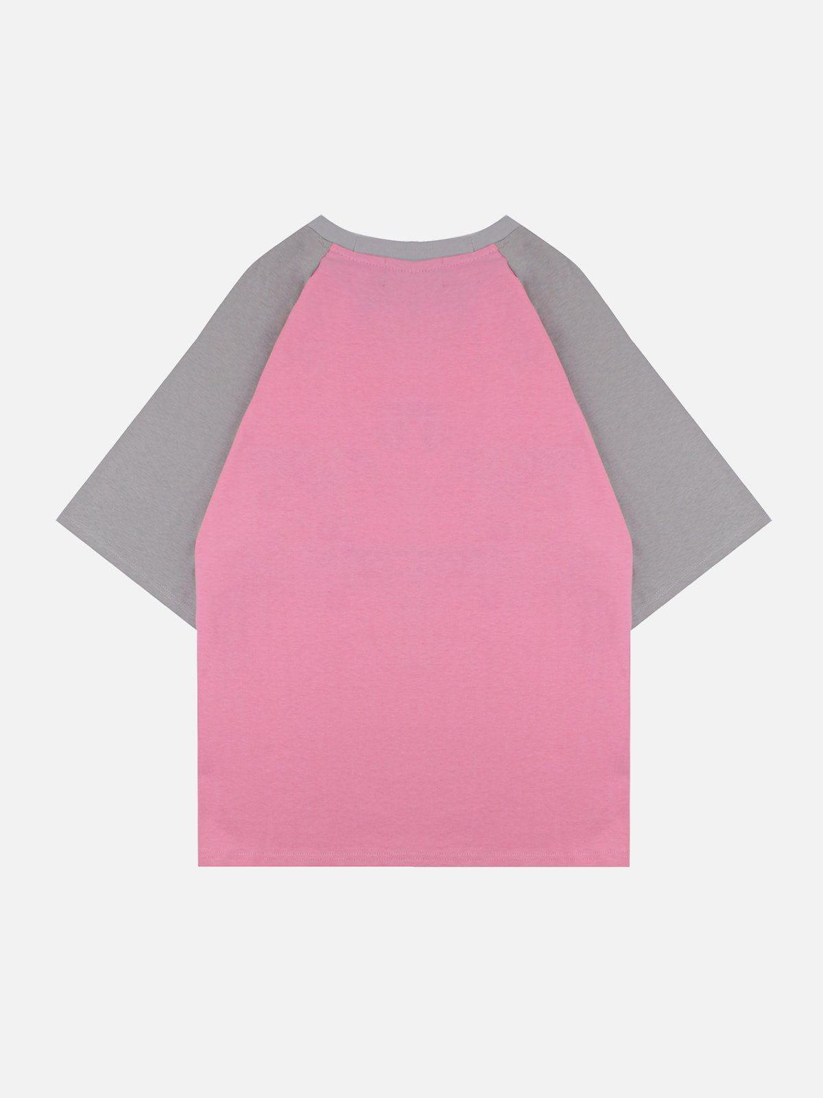 Sneakerland™ - Color Blocking Rabbit Print Tee - tntwear1