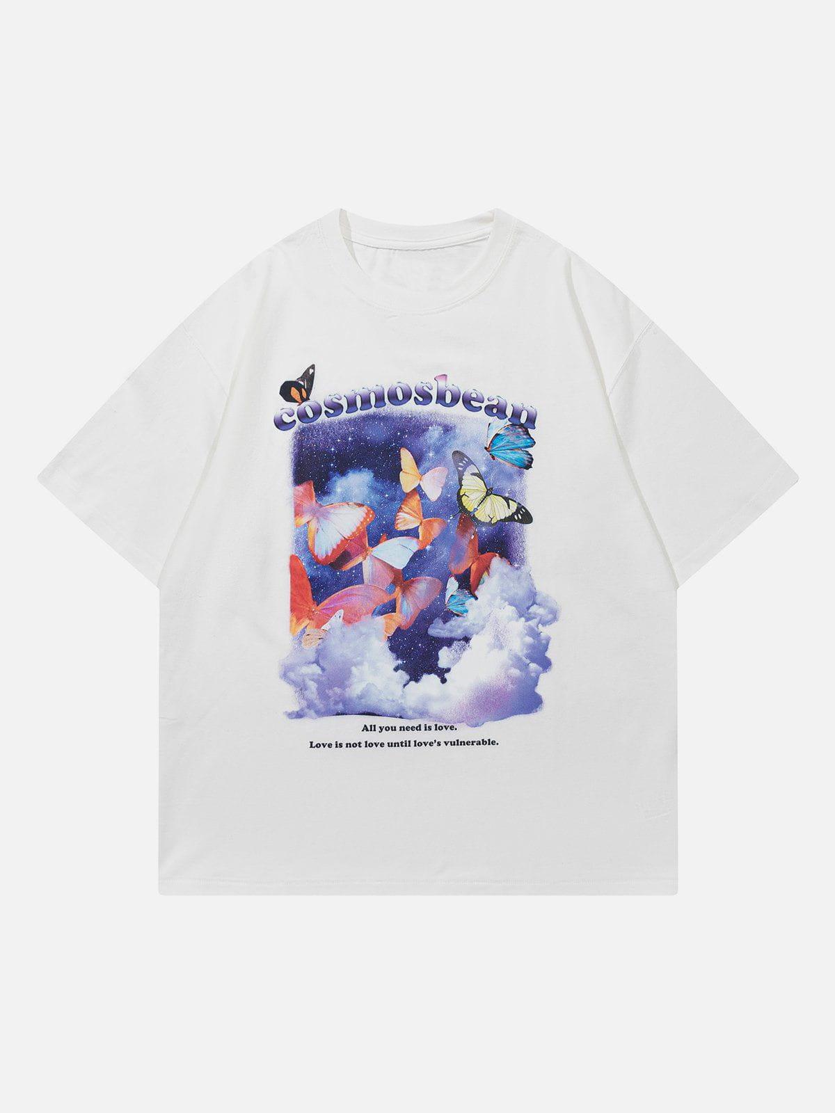 Sneakerland™ - Colorful Butterfly Print Tee - tntwear1