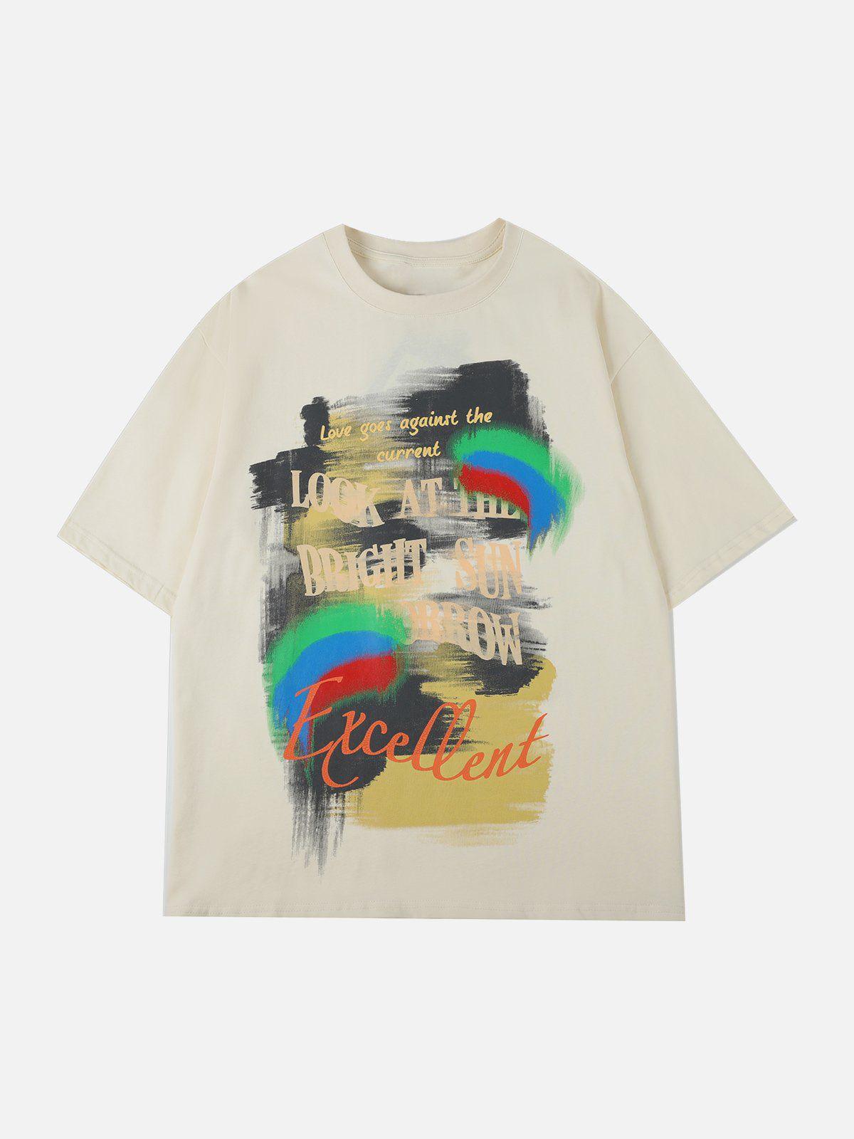 Sneakerland™ - Colorful Graffiti Letter Print Tee - tntwear1