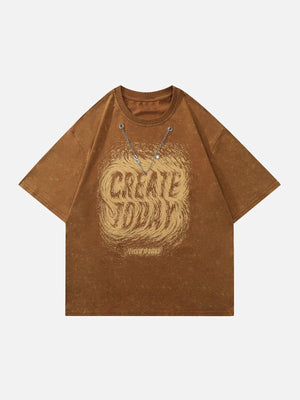 Sneakerland™ - Create Today Necklace Washed Tee - tntwear1