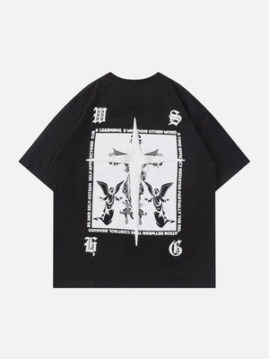 Sneakerland™ - Crucifix Angel Graphic Tee - tntwear1