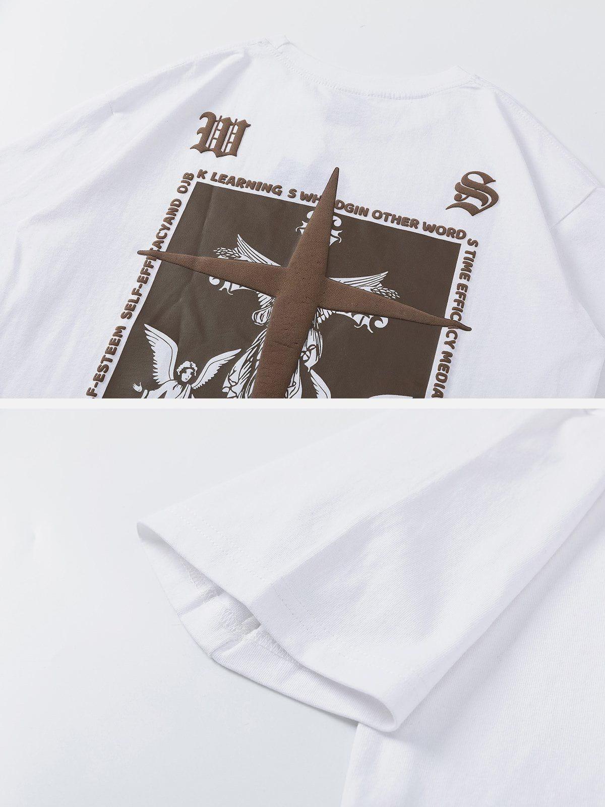 Sneakerland™ - Crucifix Angel Graphic Tee - tntwear1