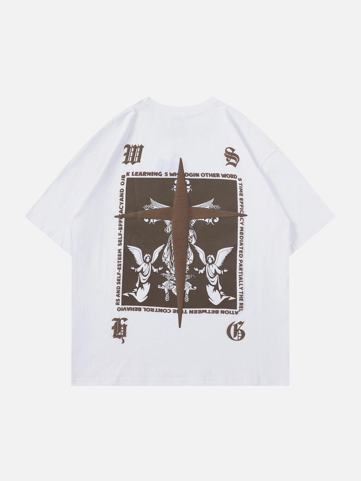 Sneakerland™ - Crucifix Angel Graphic Tee - tntwear1