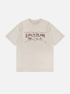 Sneakerland™ - Dice Poker Embroidered Suede Tee - tntwear1