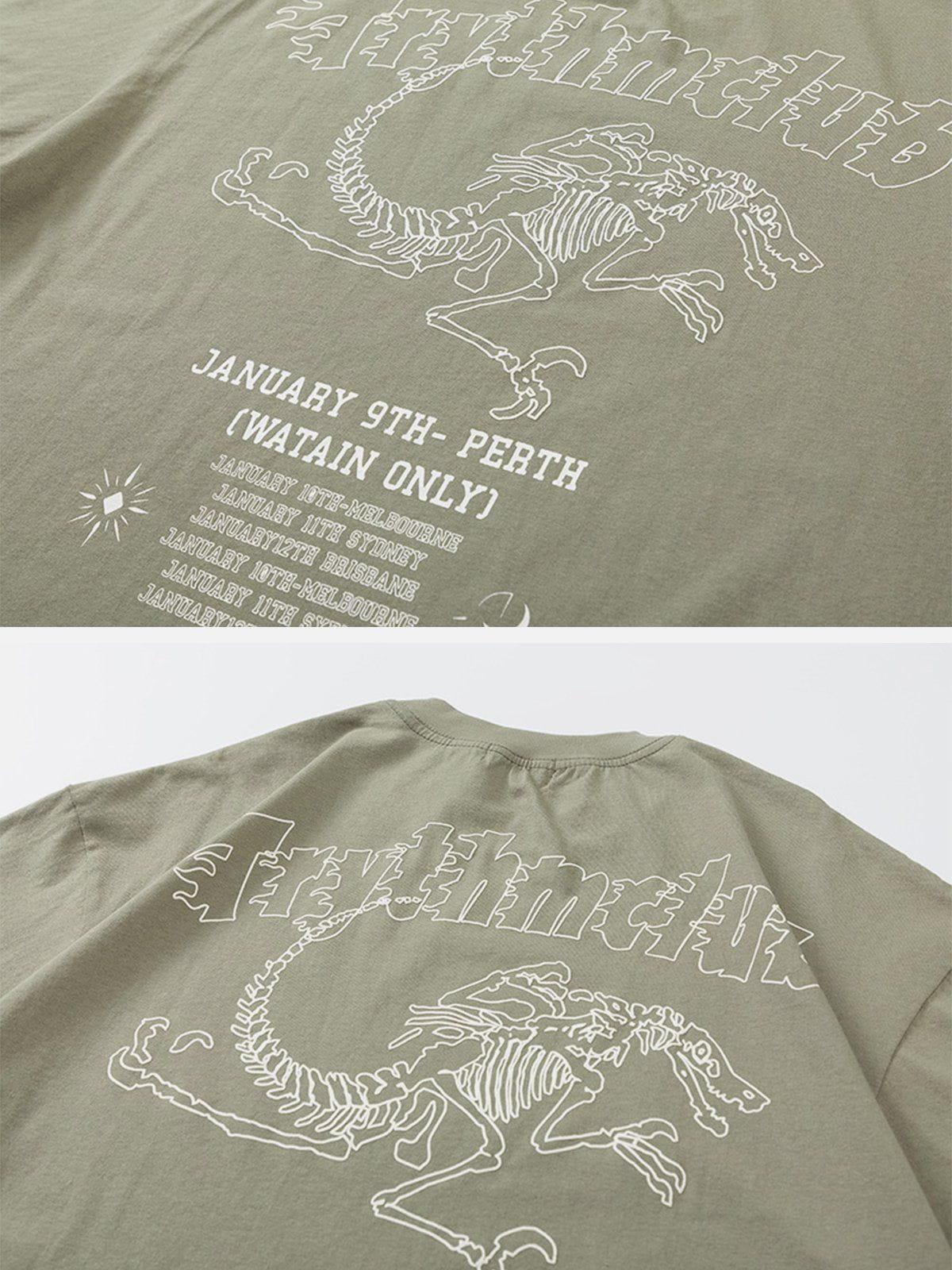 Sneakerland™ - Dinosaur Skull Print Tee - tntwear1